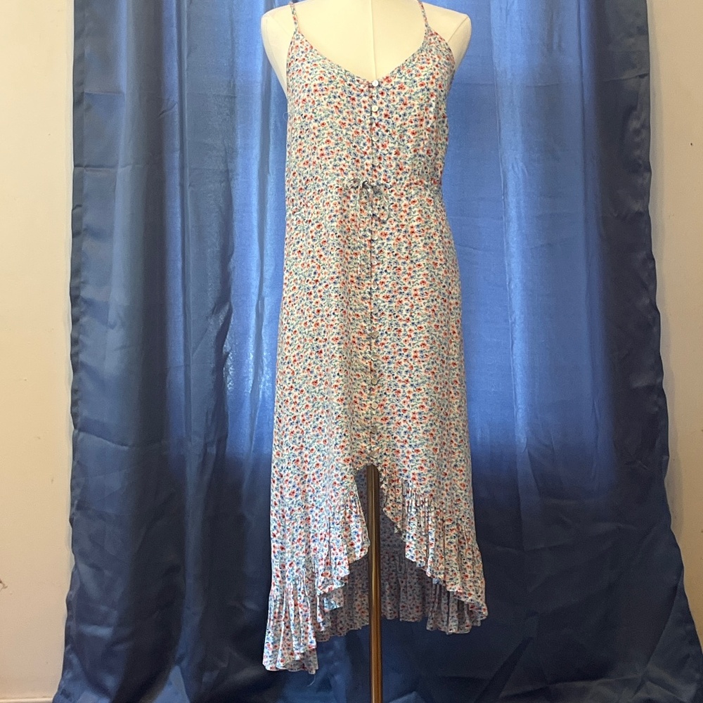 Rails High-Low Dress - Blue and Red Floral